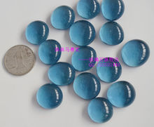 蓝玻璃珠 扁珠 玻璃石 1.8厘米 园艺 金鱼缸造景 超值包邮200个