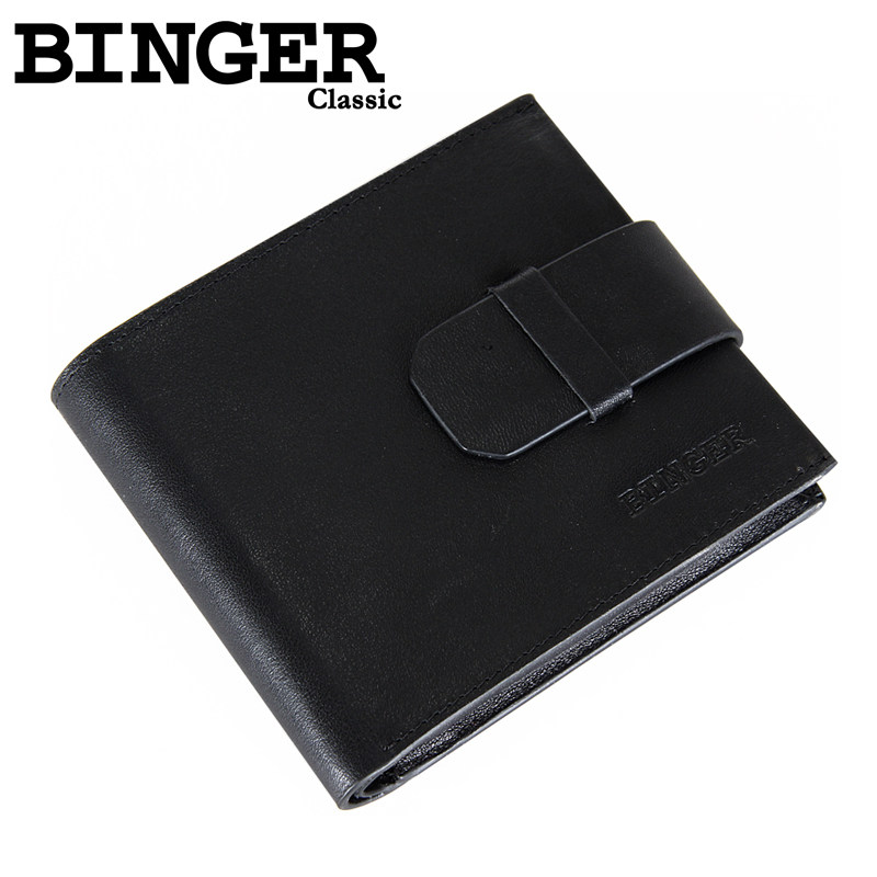 BINGER宾格 <span class=H>男士</span><span class=H>钱包</span> 新款 横款 牛皮 韩版 正品皮夹子300061