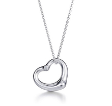 Tiffany 925 joyas de plata de conjunto con forma de corazón collar en el corazón de los hombres y las parejas de mujeres