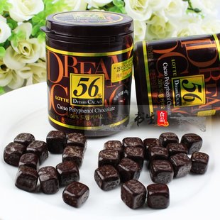  [书生海味店] 韩国进口乐天56纯黑巧克力96g(125) 56%女孩零食