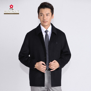  特价清仓/梦特娇男士羊绒夹克/宽松型/老爸装/外套/羊绒夹克/翻领