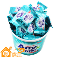 零食韩国 乐天三层润喉糖 三合一 无糖薄荷糖 奶油夹心100g不蛀牙