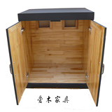 爱木定制定做鱼友最爱实木简约仿ADA鱼缸底柜子水族箱黑色时尚