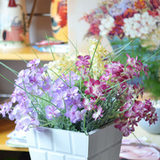 餐桌台面摆放仿真花田园客厅，装饰柏叶梅家居，高仿绢花假花