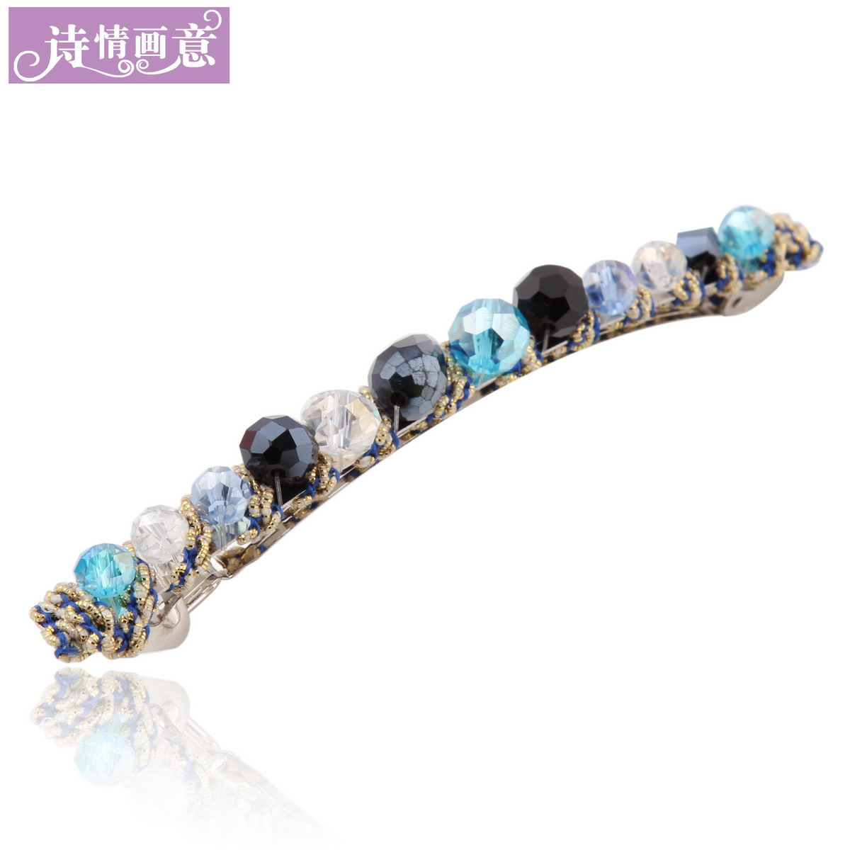 水晶发夹一字夹边夹...