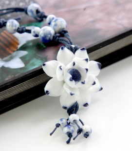 青花瓷莲花项链首饰
