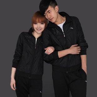  春秋新品正品安踏情侣运动服套装男女运动套装开衫休闲卫衣套装