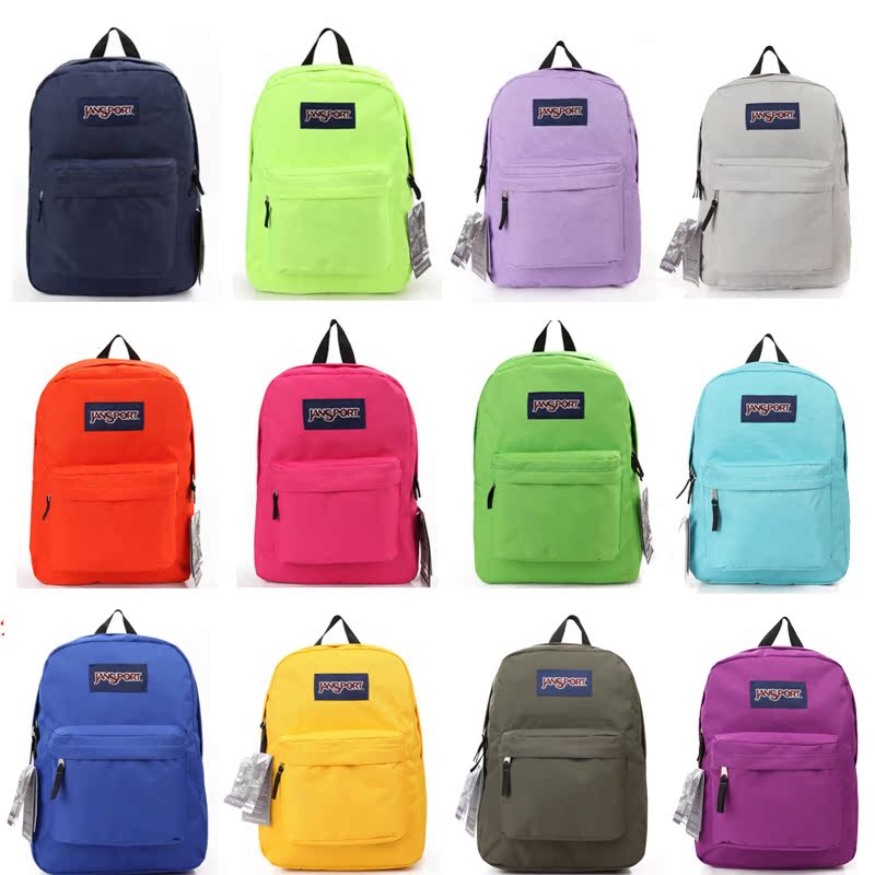 正品代购jansport 糖果色双肩背包 纯色 男女学生书包休闲旅行包