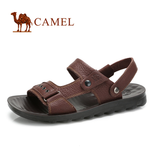  camel 骆驼正品 男士凉鞋男真皮凉拖鞋两用男式沙滩鞋1290475