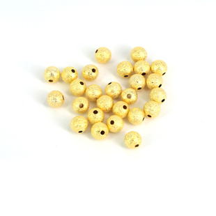  串珠材料 diy饰品配件 diy手工 磨砂珠(铜)镀银 镀金6 8 10 12