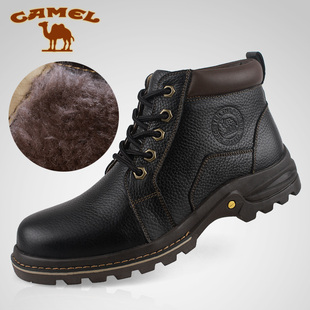  camel正品骆驼男鞋棉鞋冬季加毛保暖潮流马丁靴铆钉雪地靴加大码