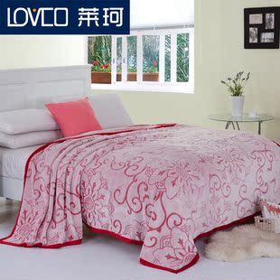  莱珂家纺 雕花法兰绒毛毯 加厚保暖珊瑚绒毯子床单 毛巾被