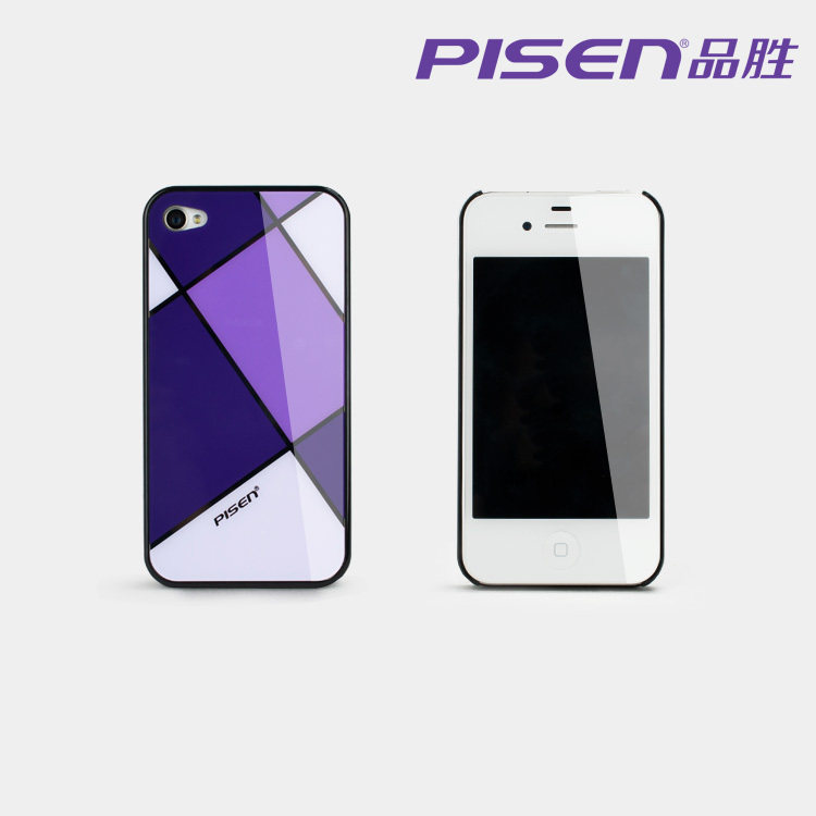 iPhone4/4S 格子保护壳(紫格+黑壳)新版