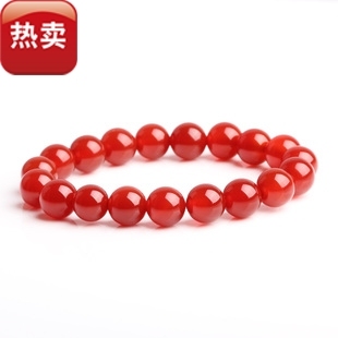  正品天然水晶冰种红玛瑙手链时尚韩版饰品情侣