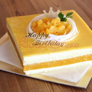  0038卡摩欲纳 新鲜芒果布丁乳酪生日蛋糕芒果慕斯蛋糕轻芝士 上海
