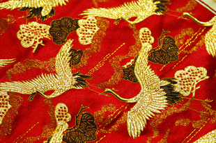 南京特产 南京云锦研究所吉祥云锦 织金松鹤锦