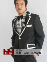2012新款修身型黑色韩版礼服西服套装新郎婚礼西装男正装