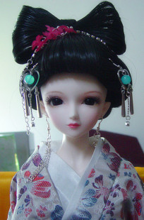 [古风丽人]BJD SD 假发 盘发 日本和服盘发、花