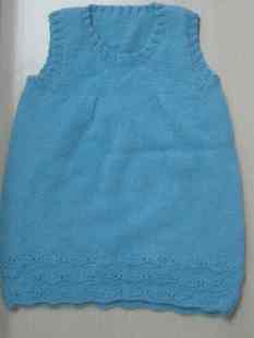 纯手工编织儿童毛衣~马海毛毛线~湖蓝色童装