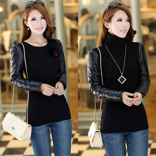 淘宝网韩版<em>女装</em>配<em>马甲针织</em>衫高领羽绒棉袖子加