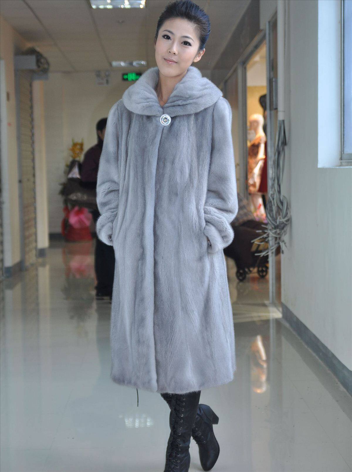 新款女式 海宁<em>皮草</em> 狐狸毛<em>兔毛 大衣 皮草外套</em> 