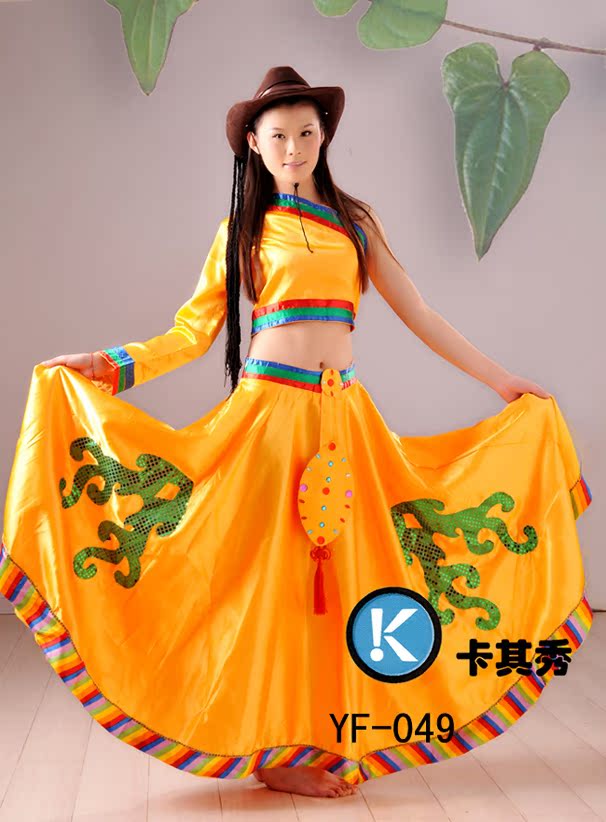 藏族服装藏族舞蹈演出服装 藏族舞蹈康定情歌藏族舞蹈服装表演服