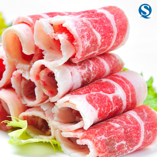  壹佰克 清真特级 新鲜牛肉卷 肥牛卷 涮牛肉卷 薄片肉 生鲜牛肉片