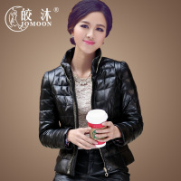 2013正品绵羊皮真皮<em>羽绒服女短款</em>耸肩<em>外套韩</em>