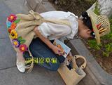 2012日系甜美淑女花朵森林系森女草编包手工钩织休闲度假清新包包