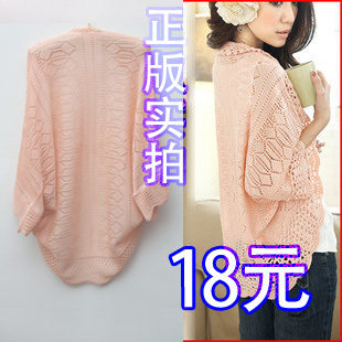 2012女装 夏 坎肩蝙蝠镂空针织罩衫 空调开衫 防晒衣小披肩薄<span class=H>外套</span>