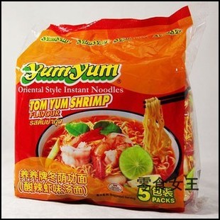 泰国YUMYUM养养牌 冬荫功/冬阴功方便面(酸辣虾味) 5袋入350g 1X6