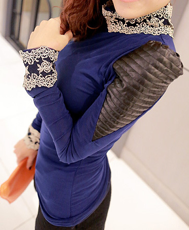 2012秋冬新款 蕾丝花边立领