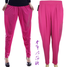 中年女裤哈伦裤大码裤胖妈妈<span class=H>福太太</span>松紧裤 中年妇女春秋萝卜裤W50