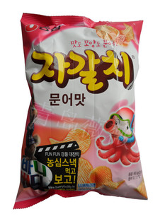  皇冠特价促销 韩国零食 韩国膨化食品 农心章鱼膨化片60克