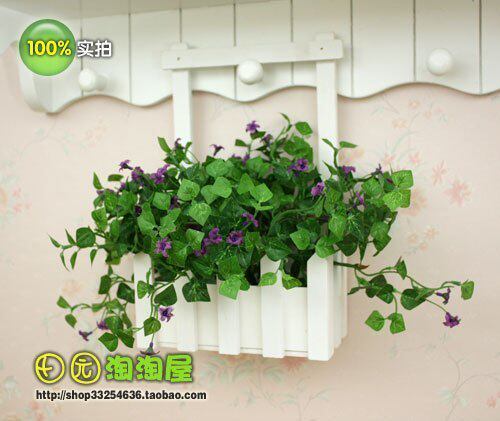 【田园淘淘屋】墙挂栅栏水菱花套装/绿色小花套装