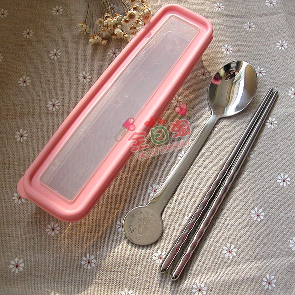 the republic of korea Imported Portable chopsticks children student Cutlery box Spoon chopsticks suit the republic of korea Imported PP Cutlery boxin the Tableware , Tableware , Fork/Spoon/Chopsticks set category - from Buy2taobao.com to provide professional Taobao agent buy service