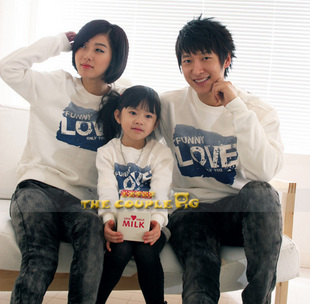  热卖新款亲子装春秋款厚卫衣the couple pig奇趣之爱 母子父女装