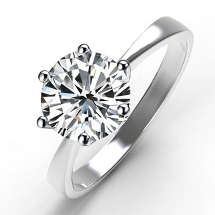  九帝钻石钻戒 30分 六爪 18K白金 裸钻自选 结婚定婚 钻石戒指