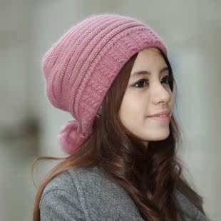  气质女人 显档次 帽子 女 冬天 双层加厚兔毛帽 秋冬 毛线帽特价