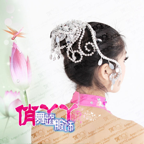 空谷幽兰舞蹈头饰\/剑舞仙女发饰\/古典舞古装头