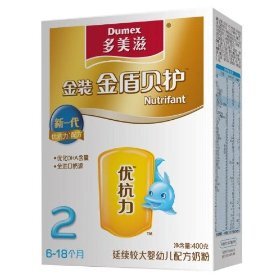  包邮Dumex多美滋金装金盾贝护延续较大婴幼儿配方奶粉400g