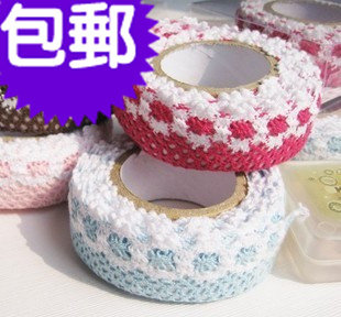 包邮韩国DIY手工相册相簿影集制作必备配件 田园双色布艺蕾丝胶带