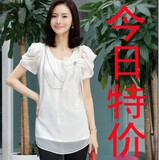 正品今日特价！2012韩版新款夏装雪纺衫 短袖雪纺上衣 超凉爽透气