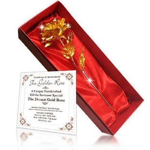  24K金玫瑰 情人节创意礼品送女友女生老婆送妈妈浪漫特别生日礼物