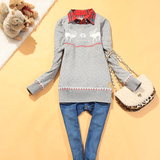 2011冬款贝蕾地 女童中领 <em>圆领毛衣</em> 全棉线衣 