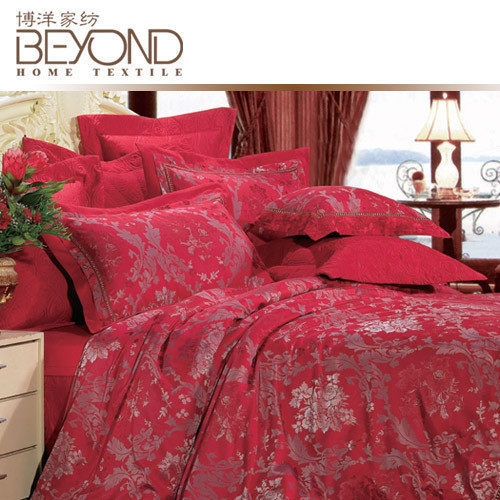 婚庆床品,雅吖 纯棉大红中国风贴布绣花共卡通