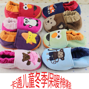  2双包邮 正品外贸儿童棉拖鞋冬季宝宝棉鞋男女童居家保暖鞋包跟鞋