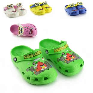  童鞋夏季卡通海绵宝宝花园鞋儿童洞洞鞋女童凉鞋沙滩鞋男童凉拖鞋