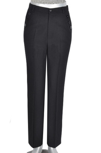 118女式长裤 黑色直筒裤 正装裤中老年女裤免