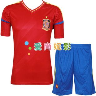 12-13 Spain national team football clothes suit away football shirt clothing racing suit child